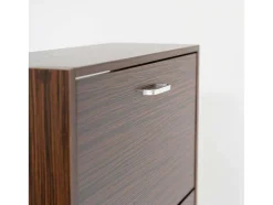 Wehome - Sapateira Com 3 Portas 63X115 Cm Em Madeira Zebrano