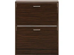Wehome - Sapateira Design Com 2 Portas 63X80 Cm Em Madeira Zebrano